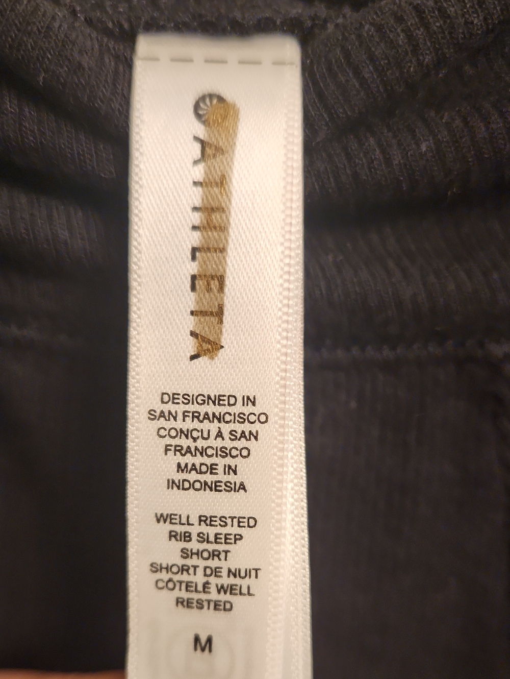 Athleta Well Rested Rib Sleep Short Medium Black - Picture 6 of 8